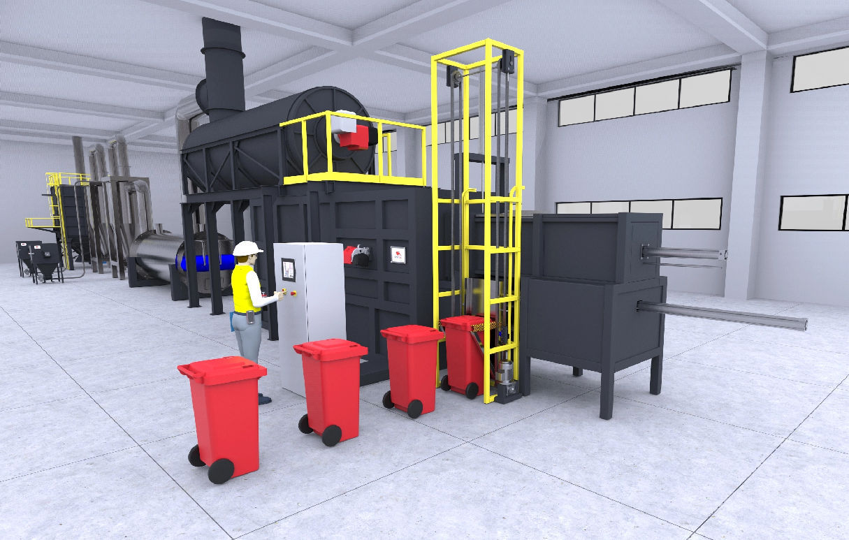 Inceneritore Per Rifiuti ECOTEC For Tec Srl Con Forno Rotativo