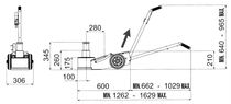 Cric idraulico / 2 sfilate / palmare