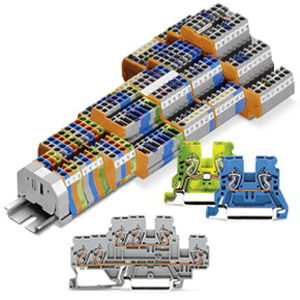 morsetto componibile con connessione a molla / su guida DIN / passante / compatto