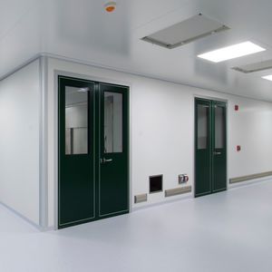 porte battenti / in alluminio / per camere bianche / design