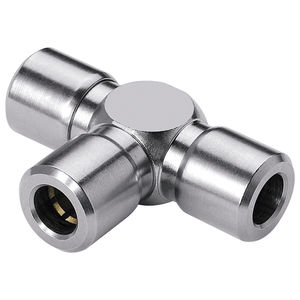 raccordo push-in / a T / pneumatico / in ottone nichelato
