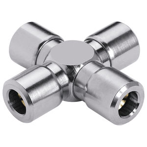 raccordo push-in / a croce / pneumatico / in ottone nichelato