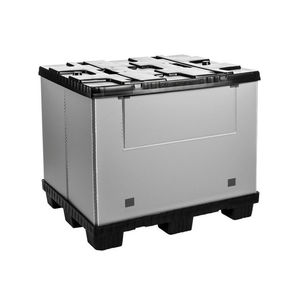 cassa-pallet in plastica / da trasporto / con coperchio / pieghevole