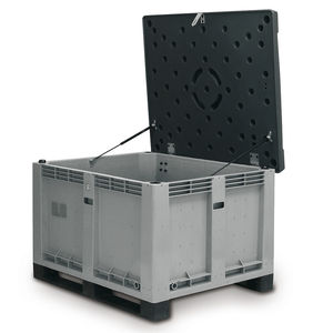 cassa-pallet in plastica / di stoccaggio / accatastabile / con coperchio