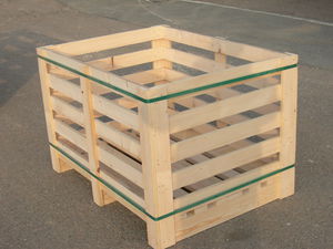 cassa-pallet in legno / pieghevole / traforata