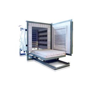 forno per trattamento termico / a muffola / a suola mobile / elettrico a resistenza
