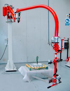 braccio manipolatore pneumatico / a forcella / per movimentazione di scatole / autobilanciante