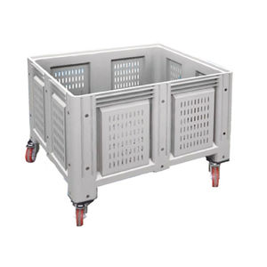 cassa-pallet in HDPE / di stoccaggio / da trasporto / 4 ruote
