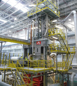 pressa per balle compatta / verticale / a carico dall'alto / per fibre tessili