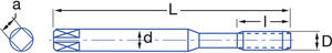 maschio per filettatura monoblocco / a scanalature elicoidali / HSS / per acciaio