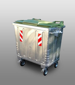 contenitore per rifiuti in acciaio galvanizzato / per rifiuti urbani / con coperchio / 4 ruote
