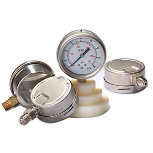manometro con quadrante / a tubo Bourdon a liquido / per olio / per applicazioni marine