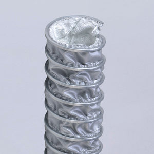 condotto d'aria flessibile / in tessuto di vetro rivestito silicone / in acciaio galvanizzato / per estrazione di fumi