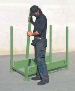 cassa-pallet in metallo / da trasporto / pieghevole / in tubolare