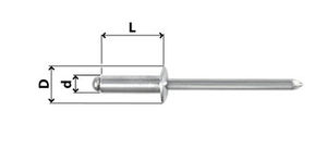 rivetto a strappo / standard / a testa bombata / a testa rotonda