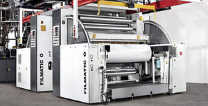 avvolgitrice di pellicola / automatica / per linea di estrusione film soffiato