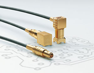 connettore RF / coassiale / a gomito / push-pull