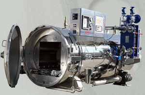 sterilizzatore di processo / ad acqua surriscaldata / rotativo / per l'industria agroalimentare