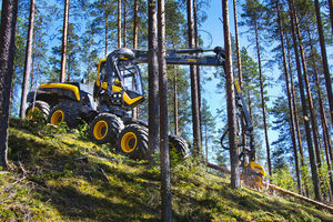 abbattitrice forestale gommata / carroponte