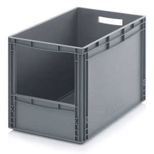 cassetta in plastica / di stoccaggio / accatastabile / ad ansa