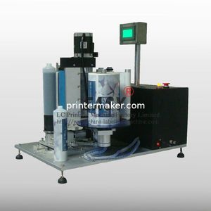 etichettatrice verticale / semiautomatica / per applicazione laterale / per container