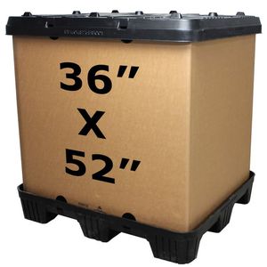 cassa-pallet in cartone / di stoccaggio / accatastabile / con coperchio