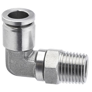 raccordo push-in / gomito a 90° / pneumatico / in acciaio inossidabile