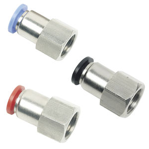 raccordo push-in / dritto / pneumatico / in ottone nichelato