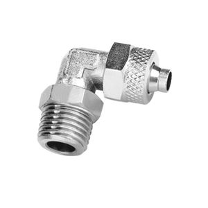 raccordo rapido / gomito a 90° / pneumatico / in ottone nichelato