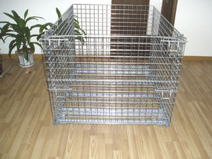 cassa-pallet in acciaio / in rete metallica / per movimentazione / pieghevole