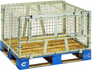 cassa-pallet in acciaio / da trasporto / accatastabile / pieghevole