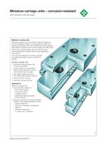 Miniature carriage units - corrosion-resistant - with cylindrical roller flat cages (MAI 77)