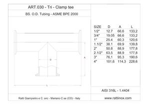 Art. 030 - Tee Tri-Clamp