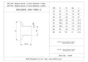 Art. 055 - 081 - DIN32676-DIN11850-2