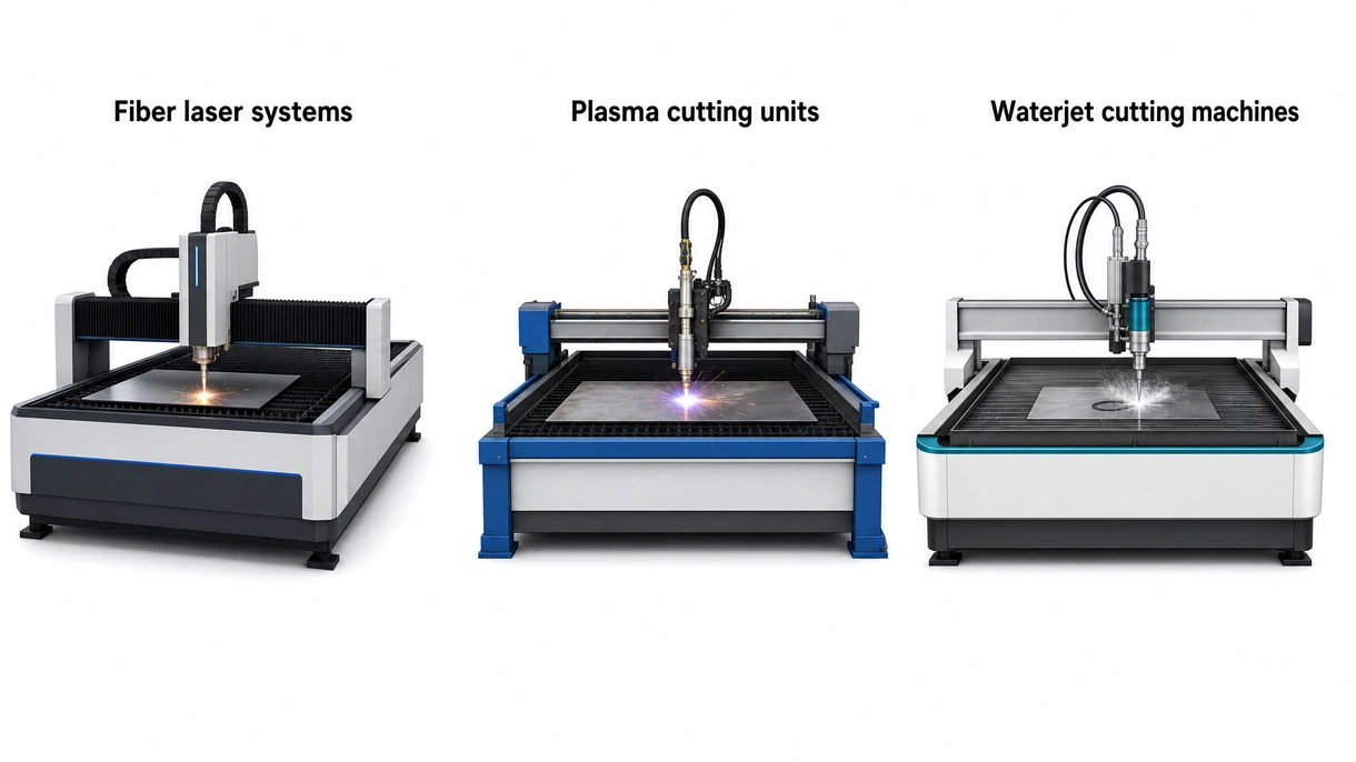 Primo piano di una testa di taglio laser di precisione che emette un raggio per creare pattern intricati in acciaio al carbonio ad alta resistenza.