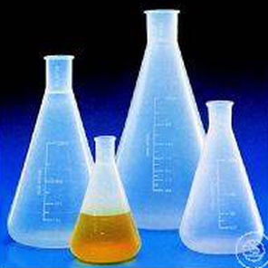 Matraccio Erlenmeyer In Vetro Borosilicato Con Tappo Blu - 1000 Ml Graduato Per Laboratorio, Reazioni E Conservazione