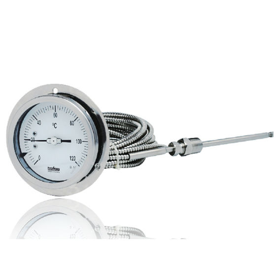 Termometro A Quadrante Con Sensore Capillare 0-120°C - Per Acqua E Olio, Materiale Ottone - Foto 4