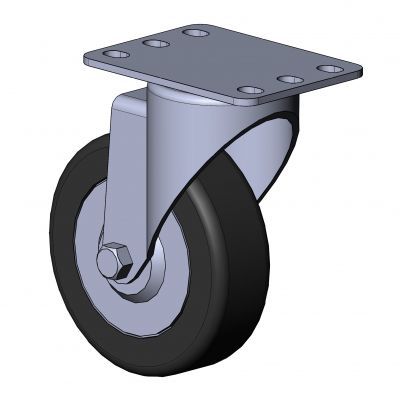 Scala Inox Ruota In Ghisa 10" X 2-1/2" Con Gomma E Cuscinetto - Per Carrelli, Carriole, Attrezzature Industriali Ruota Industriale Gomma - Foto 2