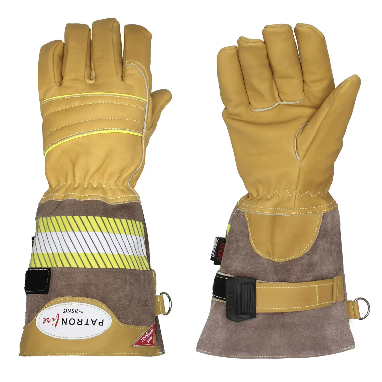 Guanti Antincendio Per Pompiere Multifunzionali - Resistenti Al Calore, Traspiranti, Antiscivolo Con Strisce Riflettenti, Taglia Unica Adulto 27 Cm - 4