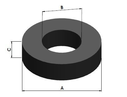 Ímã de Ferrite Ø10 x 8 mm anisotrópico