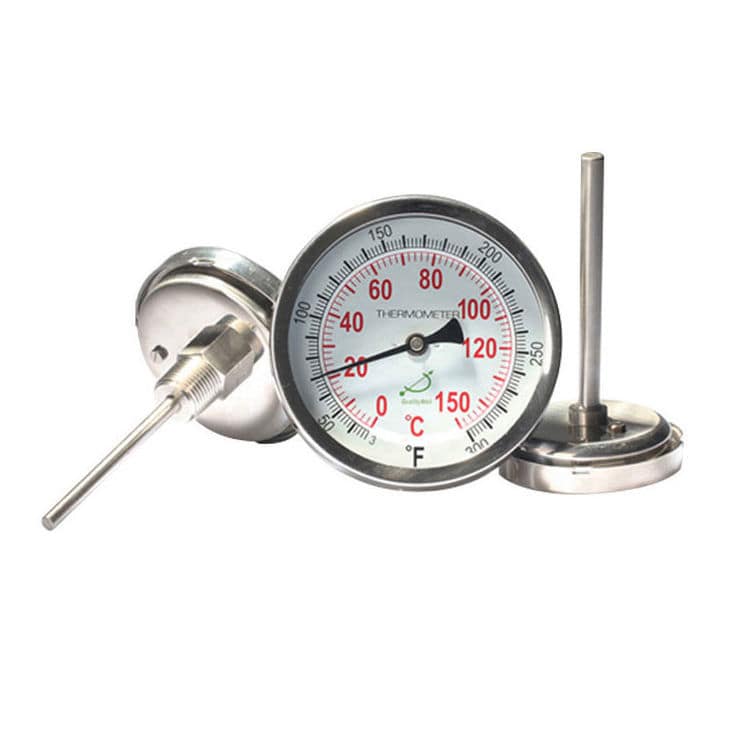 Termometro Bimetallico Da 63 Mm Per Acqua/Olio - Manicotto In Ottone, Gamma 0-120°C