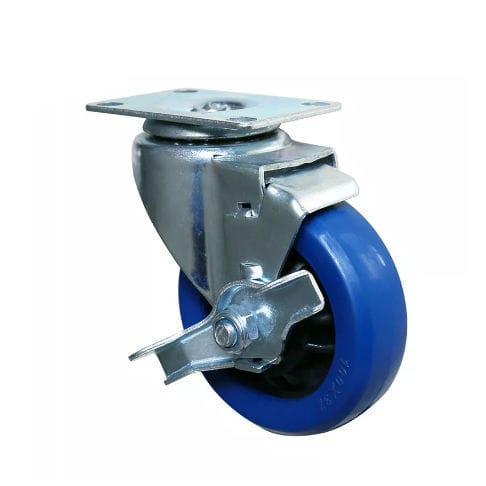 Ruota girevole in acciaio inox AISI 316 con freno, attacco a vite Ruota girevole in acciaio inox AISI 316 con freno, attacco a vite