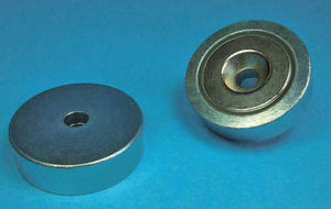 magnete in ferro-boro NdFeB / di fermo piatto / con svasatura / con alesaggio