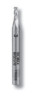 fresa integrale / in carburo de tungsteno / micro / a 4 denti