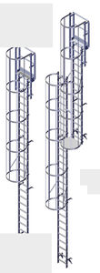 scala da appoggio con gabbia di sicurezza