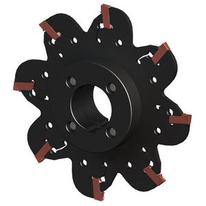 fresa tre taglie / a inserti / per scanalare / spigolo di taglio