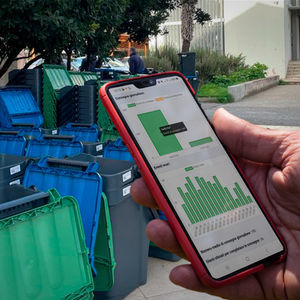 sistema di distribuzione per cassonetto dei rifiuti