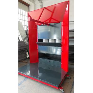 cabina di verniciatura a polvere aperta