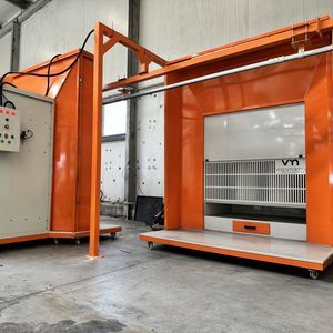cabina di verniciatura a polvere aperta