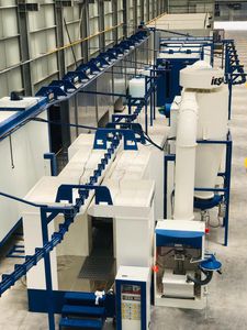 cabina di verniciatura a polvere a filtri autopulenti